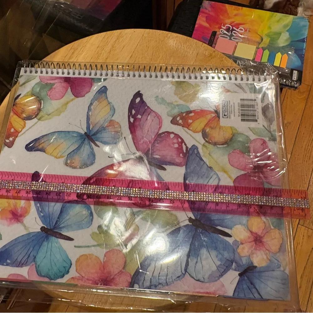 Global 2025 2026 Butterfly Watercolor Planner - Multi Blue Pink Purple